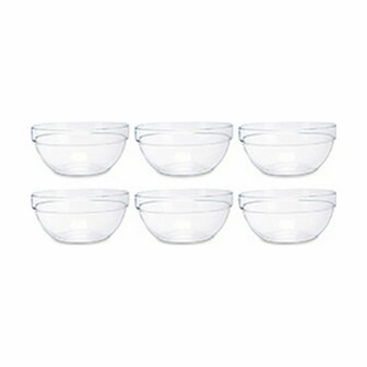 Kom Transparant Glas (250 ml) (6 Stuks) 2