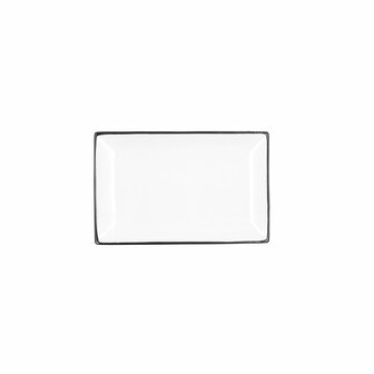 Snackdienblad Quid Gastro Wit Zwart Keramisch 20 x 13 x 2 cm (6 Stuks) 4
