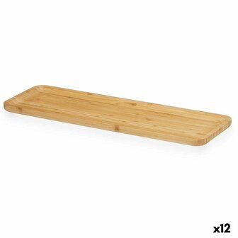Snackdienblad Bruin Bamboe 46 x 1,6 x 15 cm Aperitief (12 Stuks) 1