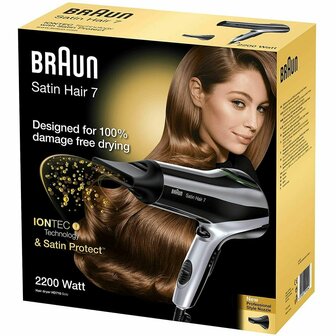 F&ouml;hn Braun HD710 Zwart Zilverkleurig 2200 W Ionisch 2