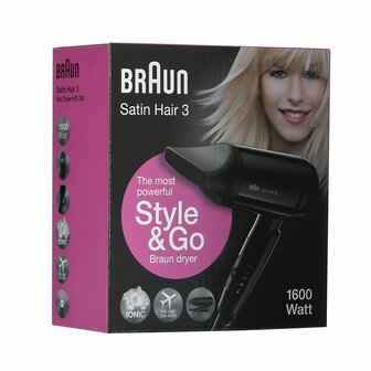 F&ouml;hn Braun Satin Hair 3 Style&amp;Go Zwart 1600 W 4