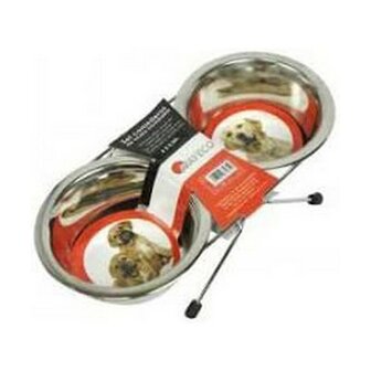 Voerbak voor honden Nayeco Roestvrij staal 2 x 750 ml 1