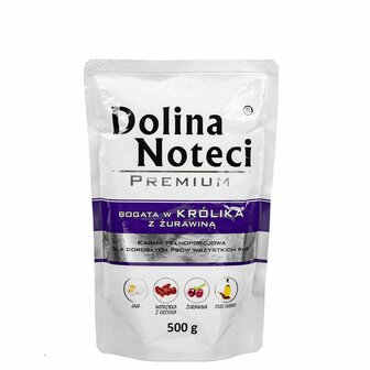 Natvoer Dolina Noteci Premium Bosbessen Konijn 500 g 1