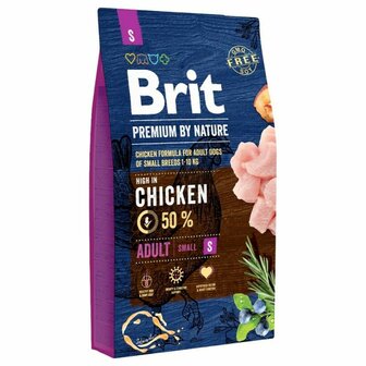 Voer Brit Premium By Nature Adult Volwassen Appel Kip Ma&iuml;s 8 kg 1