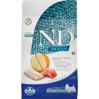 Voer Farmina N&amp;D Ocean Volwassen Meloen Zalm Vis Kabeljauw 800 g 1