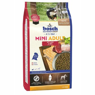 Voer BOSCH Mini Adult Volwassen Lam 1 kg 1