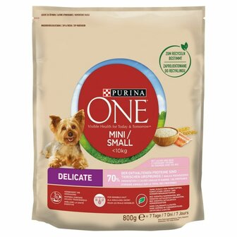 Voer Purina One Mini/Small Sensitive Volwassen Zalm Vis 800 g 1