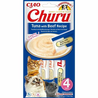 Kattensnoepjes Inaba Churu 4 x 14 g Tonijn Kalfsvlees 1