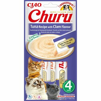 Kattensnoepjes Inaba Churu 4 x 14 g Zeevruchten Tonijn 1