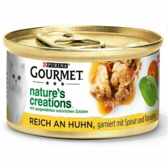 Kattenvoer Purina Gourmet Kip Spinazie Tomaat 85 g 1