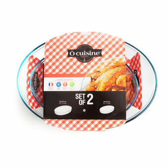 Set met ovenschalen &Ocirc; Cuisine 334SA06 Transparant Glas (2 pcs) 1