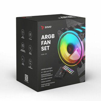 Case fan Savio FAN-01 ARGB &Oslash; 12 cm 4