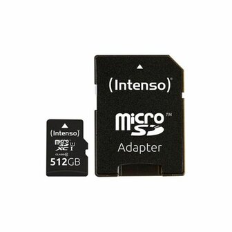 Micro SD kaart met adapter INTENSO 3423493 512 GB 45 MB/s 512 GB 3