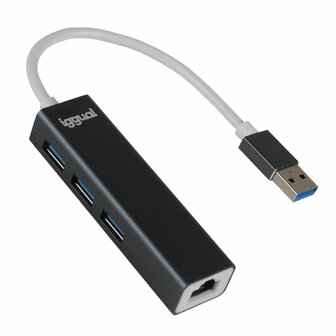 USB-HUB iggual IGG319260 Zwart Grijs 1