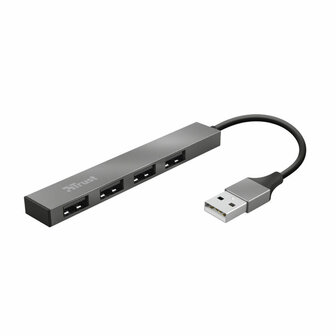 USB-HUB Trust 23786 USB x 4 Grijs Zilverkleurig Aluminium 3600 W 1
