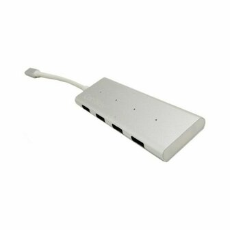 USB-HUB C CoolBox COO-HUC4U3 Aluminium Wit 1