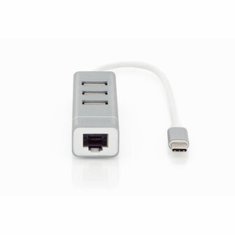 USB-HUB Digitus Grijs Zilverkleurig Aluminium 2
