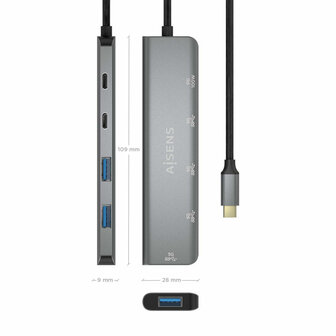 USB-HUB Aisens A109-0857 Grijs (1 Stuks) 1