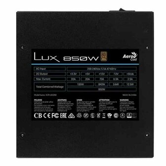 Voedingsbron Aerocool LUX850 850 W 80 Plus Bronze ATX Zwart 3