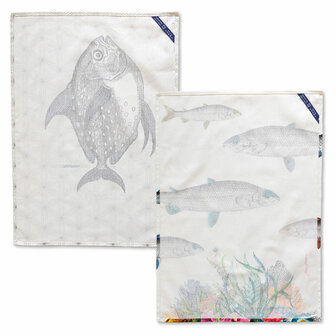 Keukendoek HappyFriday Fish Multicolour 70 x 50 cm (2 Stuks) 5