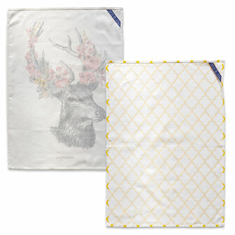 Keukendoek HappyFriday Reindeer Multicolour 70 x 50 cm (2 Stuks) 5