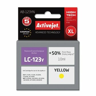 Originele inktcartridge Activejet AB-123YN Geel 1