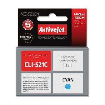 Compatibele inktcartridge Activejet ACC-521CN Cyaan 1