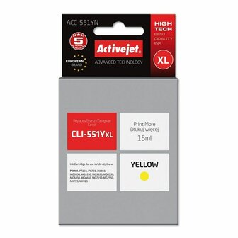 Originele inktcartridge Activejet ACC-551YN Geel 1
