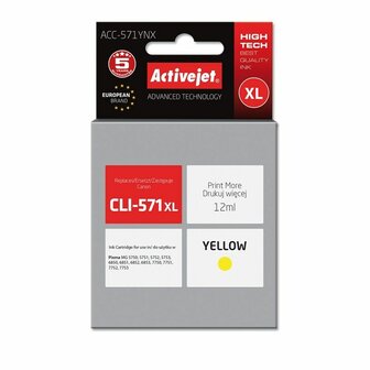 Originele inktcartridge Activejet ACC-571YNX Geel 1