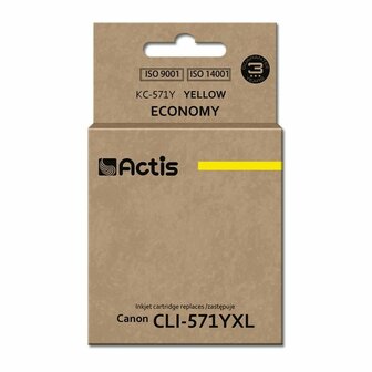 Originele inktcartridge Actis KC-571Y Geel Wit 1
