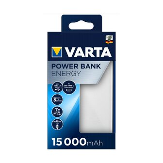 Powerbank Varta Energy 15000 Zwart/Wit 15000 mAh 2