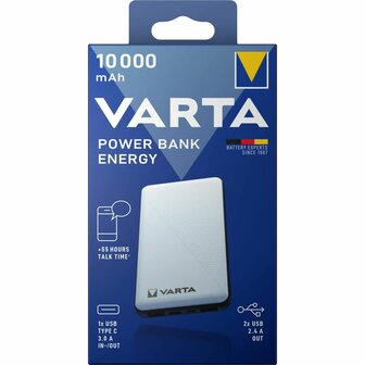 Powerbank Varta Energy Zilverkleurig 10000 mAh 4