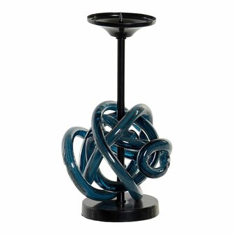 Kaarshouder DKD Home Decor 8424001723041 Kristal Blauw Metaal 13 x 13 x 25 cm 1