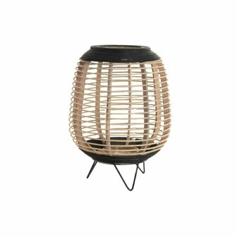 Kaarshouder DKD Home Decor Kristal Zwart Metaal Bruin Bamboe (32 x 32 x 43 cm) 1