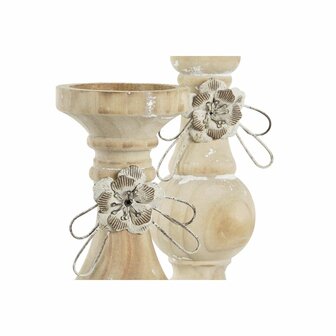 Kaarshouder DKD Home Decor Hout (9,5 x 9,5 x 28 cm) (2 Onderdelen) 2