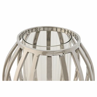 Kaarshouder Home ESPRIT Zilverkleurig Kristal Staal 19 x 19 x 19 cm 2