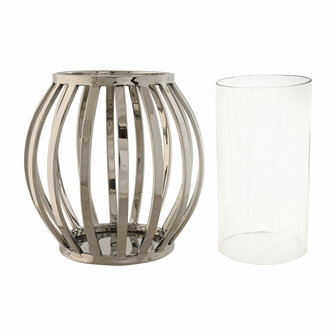 Kaarshouder Home ESPRIT Zilverkleurig Kristal Staal 19 x 19 x 19 cm 3
