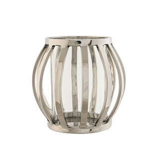 Kaarshouder Home ESPRIT Zilverkleurig Kristal Staal 14 x 14 x 14 cm 1