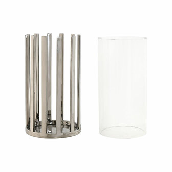 Kaarshouder Home ESPRIT Zilverkleurig Kristal Staal 12 x 12 x 20 cm 3