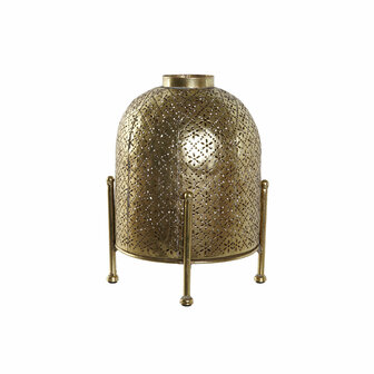 Kaarshouder Home ESPRIT Gouden Metaal Kristal 19 x 19 x 24,5 cm 2