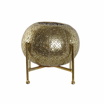 Kaarshouder Home ESPRIT Gouden Metaal Kristal 24 x 24 x 20 cm 1