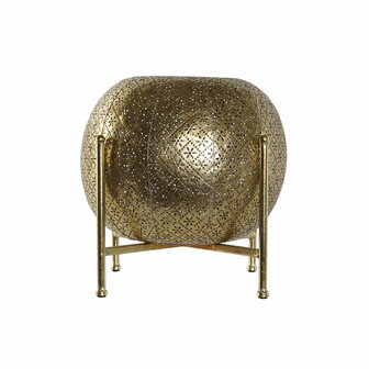 Kaarshouder Home ESPRIT Gouden Metaal Kristal 29 x 29 x 26,5 cm 1