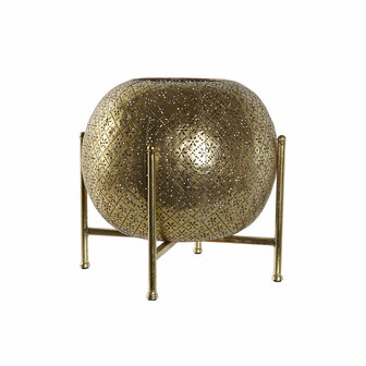 Kaarshouder Home ESPRIT Gouden Metaal Kristal 29 x 29 x 26,5 cm 2