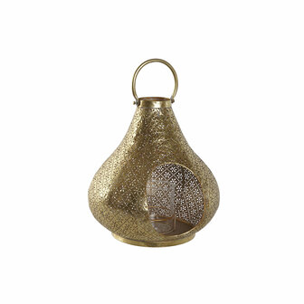 Kaarshouder Home ESPRIT Gouden Metaal Kristal 25 x 25 x 26,5 cm 1