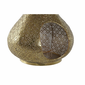 Kaarshouder Home ESPRIT Gouden Metaal Kristal 25 x 25 x 26,5 cm 3