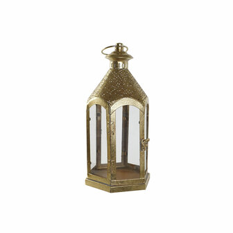 Kaarshouder Home ESPRIT Gouden Metaal Kristal 18 x 18 x 35,5 cm 1