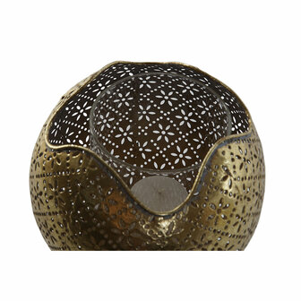 Kaarshouder Home ESPRIT Gouden Metaal Kristal 13,5 x 13,5 x 11,5 cm 4