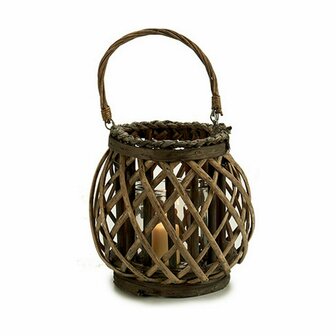 Kaarshouder Grijs Bruin vlechtwerk Glas 29,5 x 24 x 22 cm (6 Stuks) 3