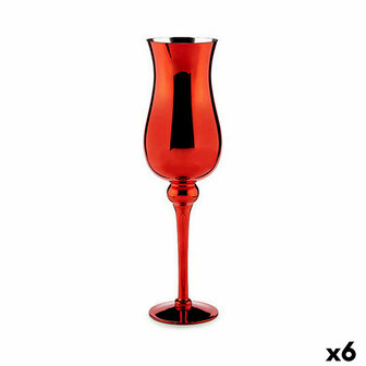 Kaarshouder Kristal Rood 13,5 x 4,5 x 13,5 cm (6 Stuks) 1