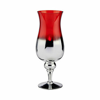 Kaarshouder Kristal Rood Zilverkleurig 13 x 35 x 13 cm (6 Stuks) 2